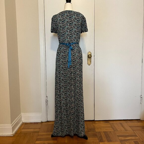 Maxi Cottagecore Floral Print Peter Pan Collar Dress - Picture 3 of 7